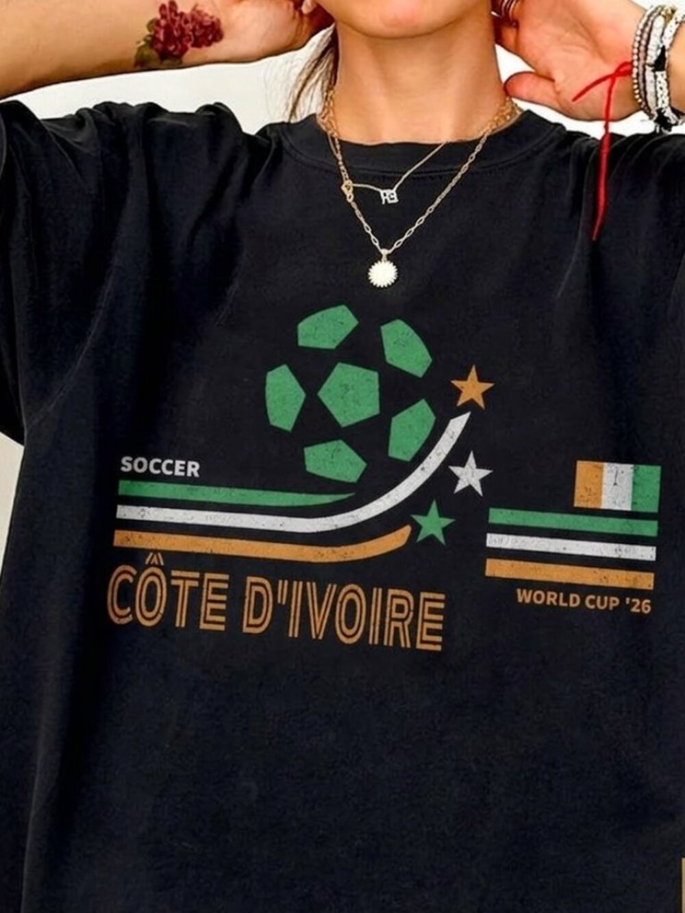 Vintage Ivory Coast Soccer Tee, Retro Football Fan Graphic Shirt